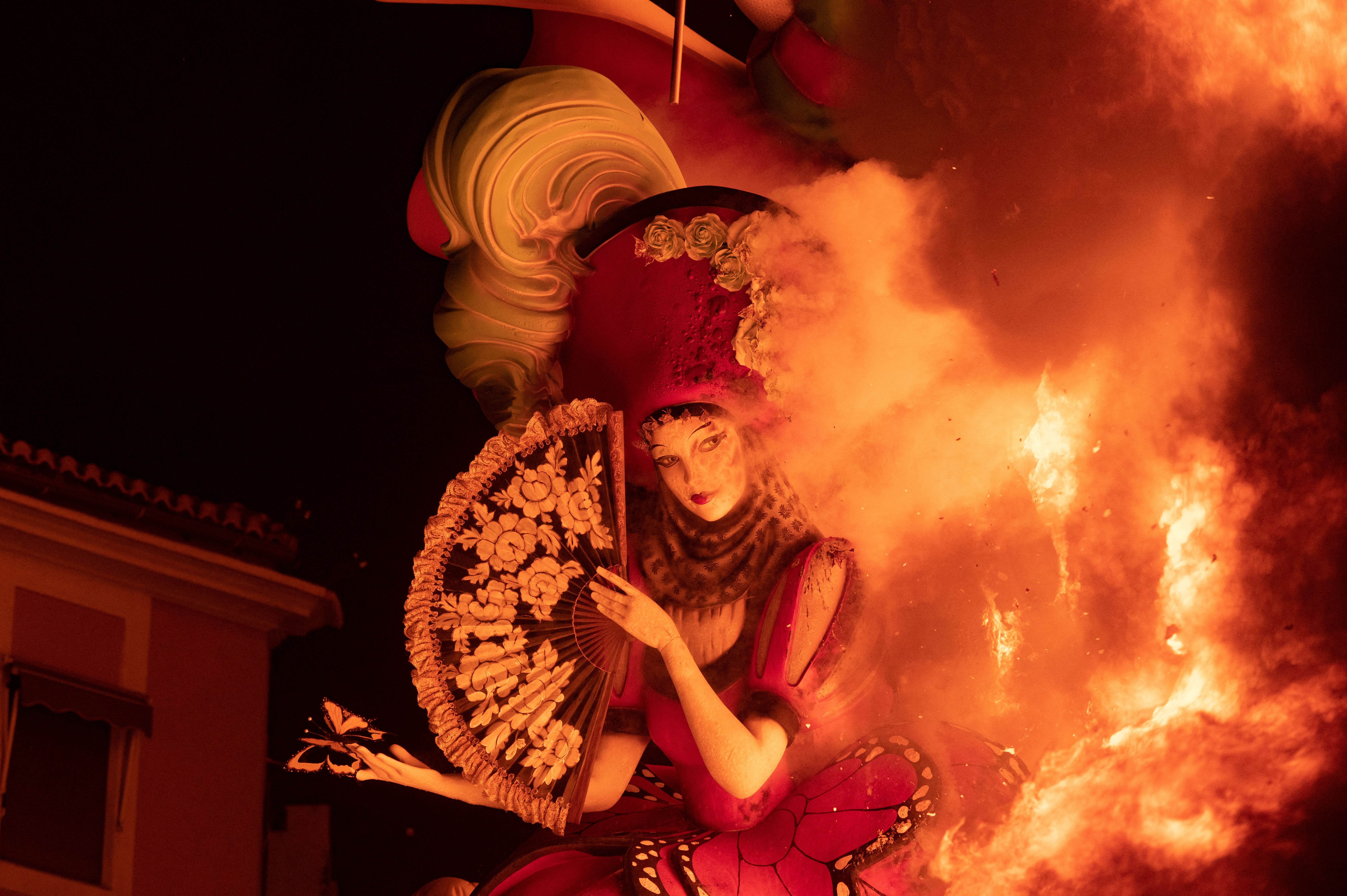 While the monuments themselves are called <em>fallas,</em> the figurines within them are referred to as <em>ninots.</em>